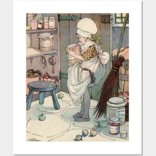 Helping in the Kitchen by Anne Anderson Posters and Art